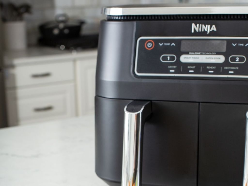close up of Ninja Foodi Dual Zone Air Fryer