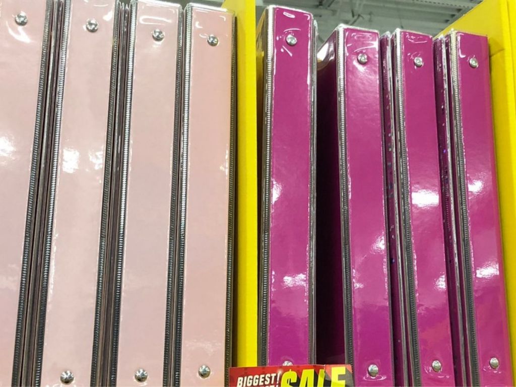 binders on the shelf at the store