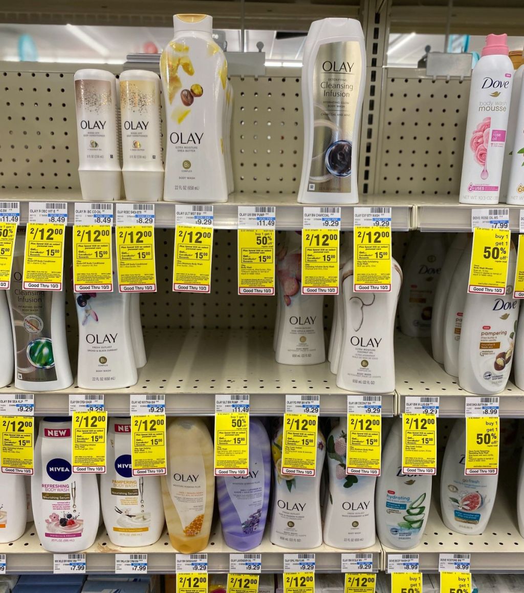 Olay products on shelf at CVS