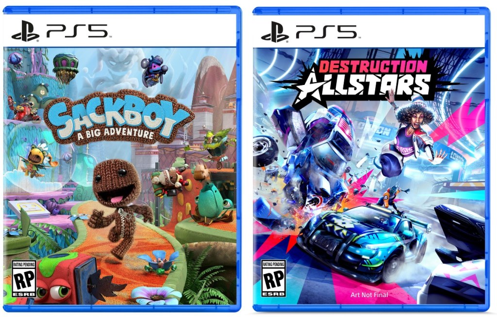 Two PS5 video games - sackboy and a racing game