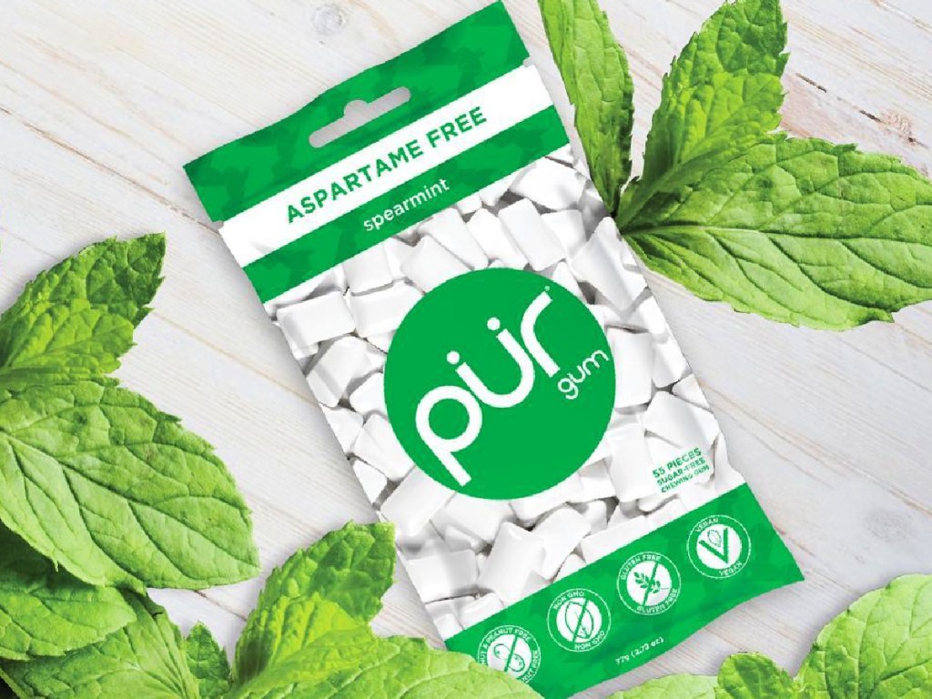 PUR Spearmint 55-Piece 100% Xylitol Chewing Gum