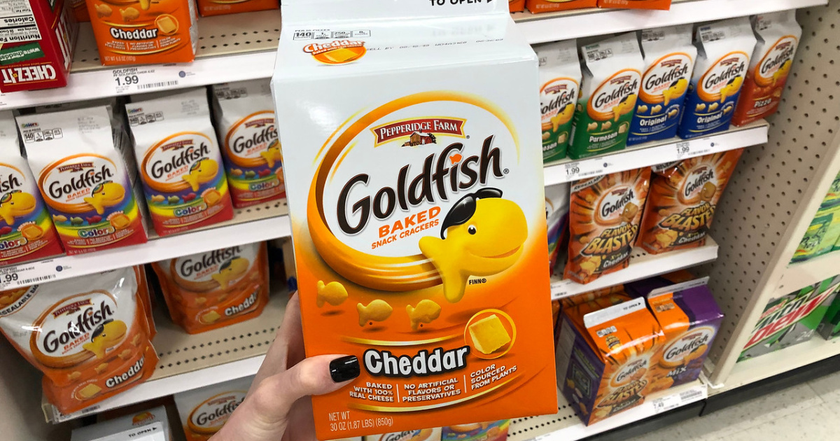 big gold fish box 45 Variety Pack of Pepperidge Farm Goldfish (-45 Variety) crunchable Goldfish Cheddar snack crackers are always baked Goldfish Colors Cheddar Baked Snack