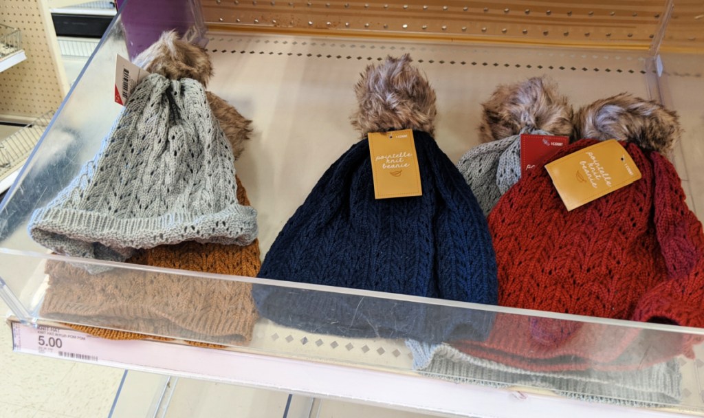 Pointelle Knit Beanie in dollar spot at Target