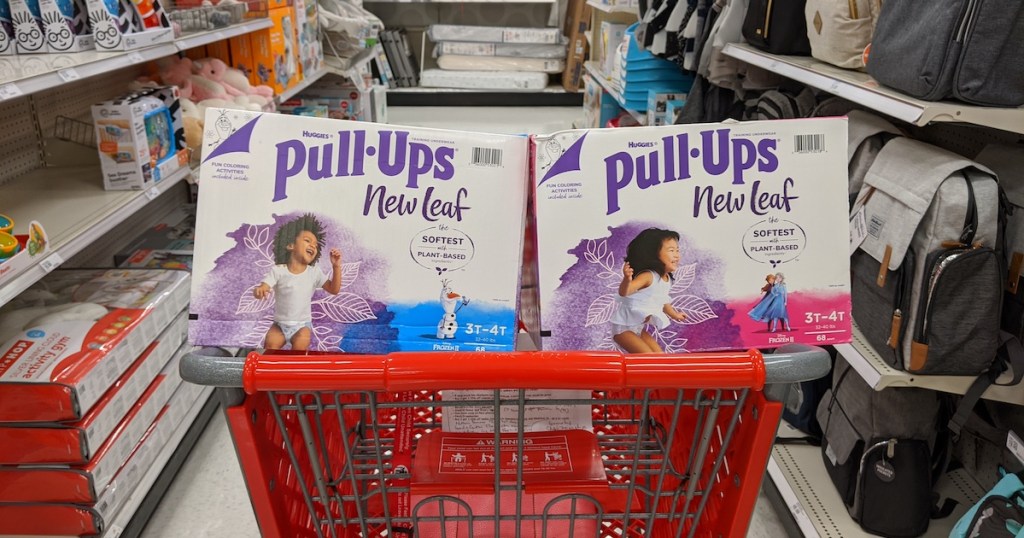 two boxes of pull ups new leaf in target cart