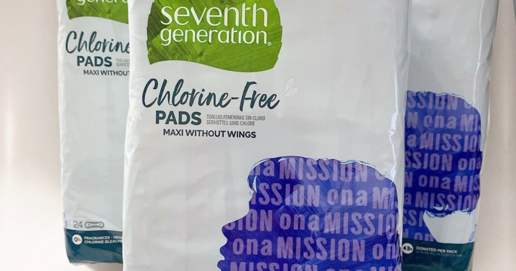 three packs of maxi pads without wings