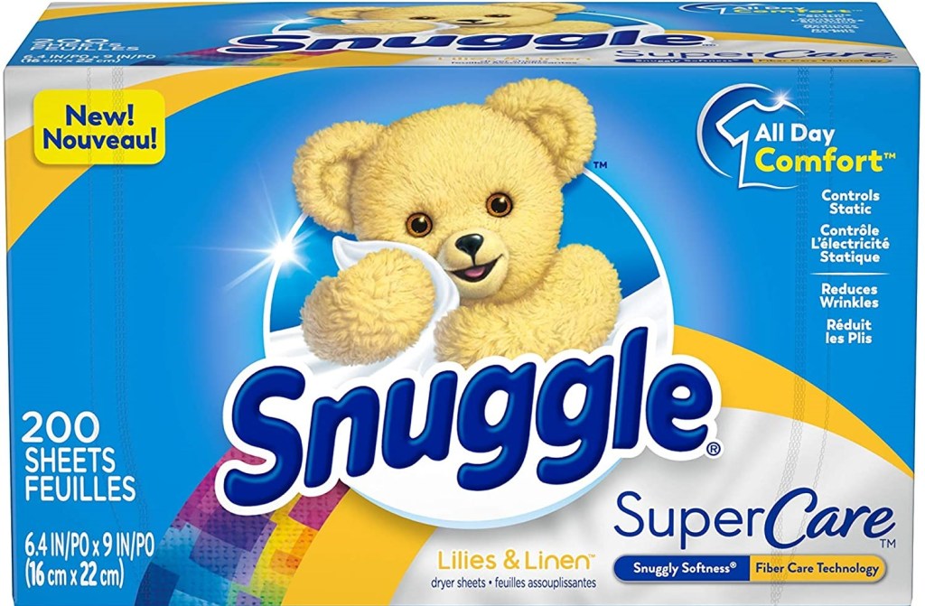 box of Snuggle dryer sheets