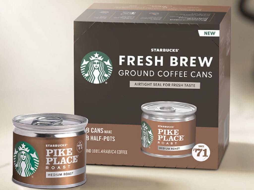 box and small can of fresh brew ground coffee