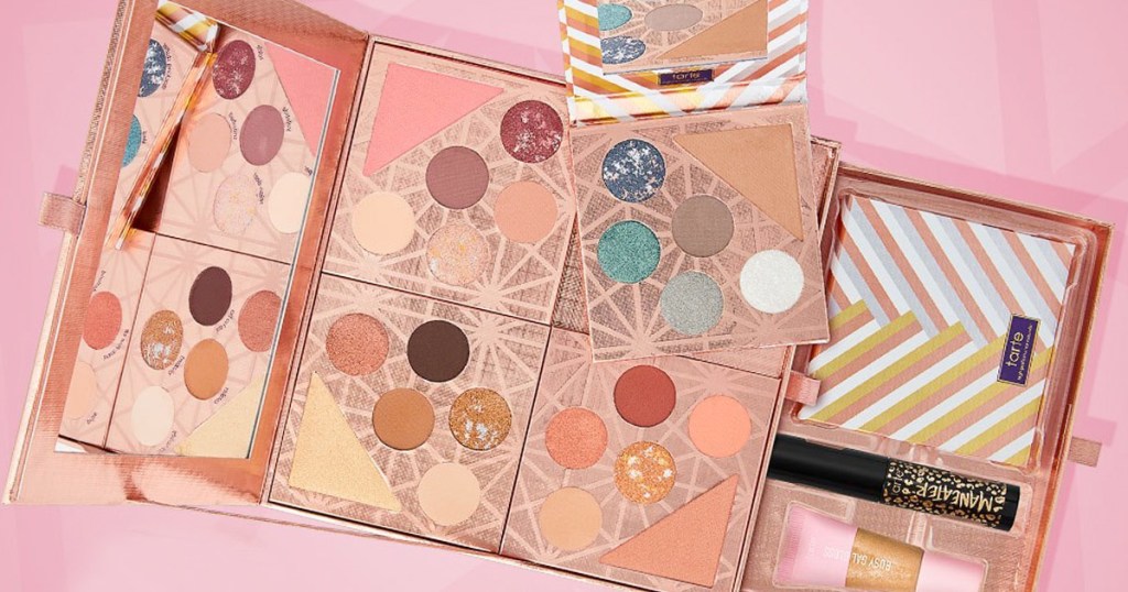 Tarte eyeshadow palette with four mini palettes joining together to make one large one