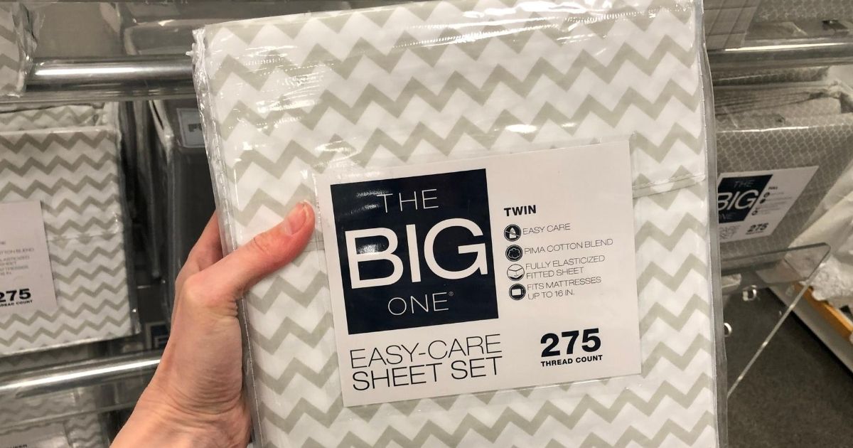 hand holding package of The Big One Sheets