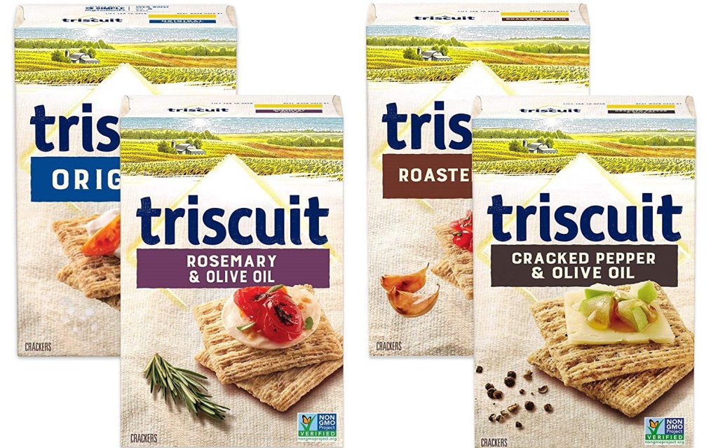 four boxes of Triscuit crackers