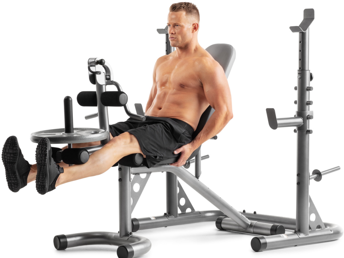 Weider workout bench with best sale squat rack