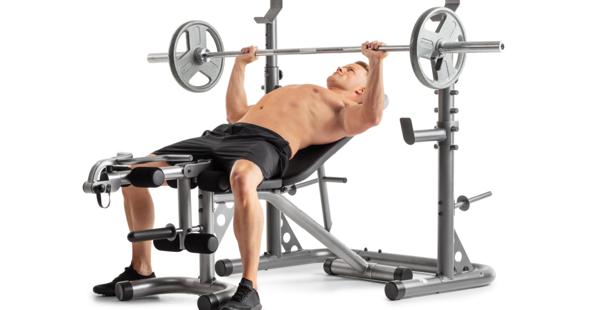 Weider olympic best sale bench and rack