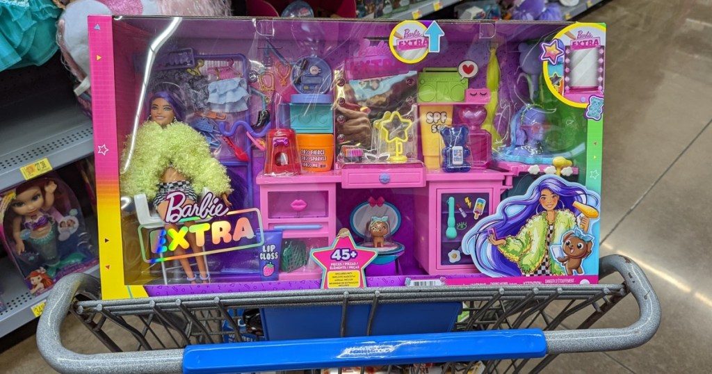 Barbie playset in Walmart cart