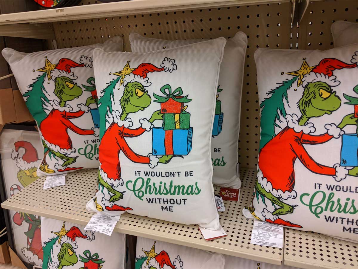 grinch without me pillow