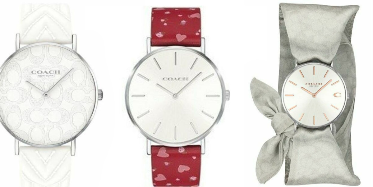 white hearts and gray coach watch