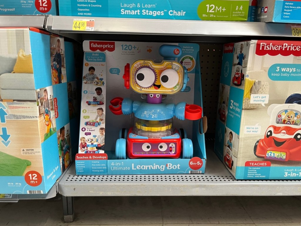 Fisher Price Learning Bot on shelf at store