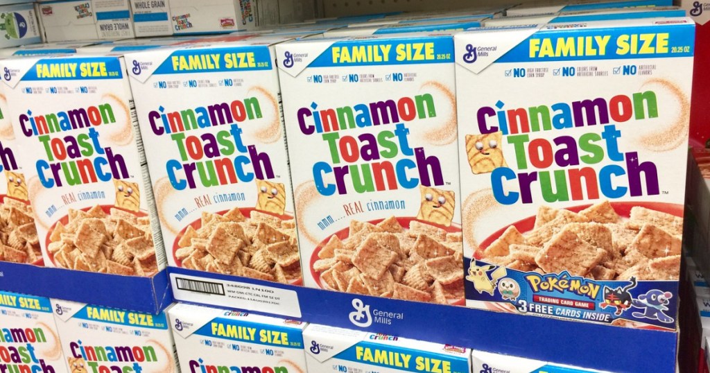 boxes of cereal on store shelf