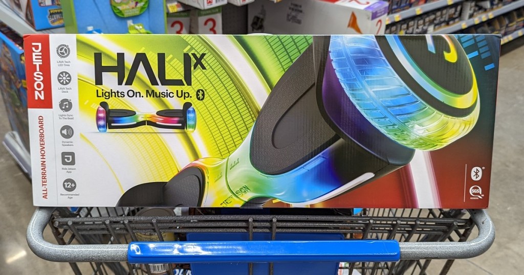 hoverboard in Walmart shopping cart