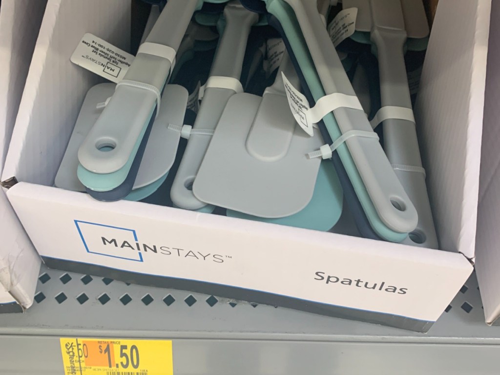 box on store shelf with plastic spatulas