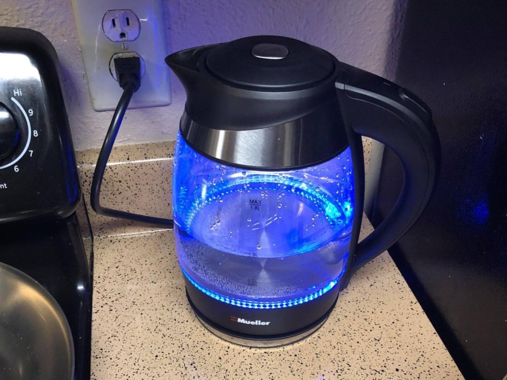 Mueller kettle with blue LED light