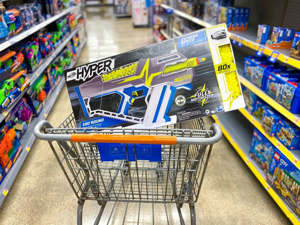 Nerf gun in Walmart cart