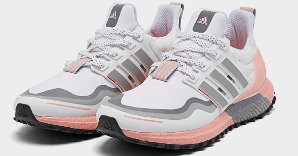 nike ultraboost grey and pink womens shoe