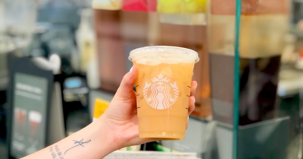 Peach Ring Gummies in a Starbucks Cup – This Secret Menu Drink is Amazing!