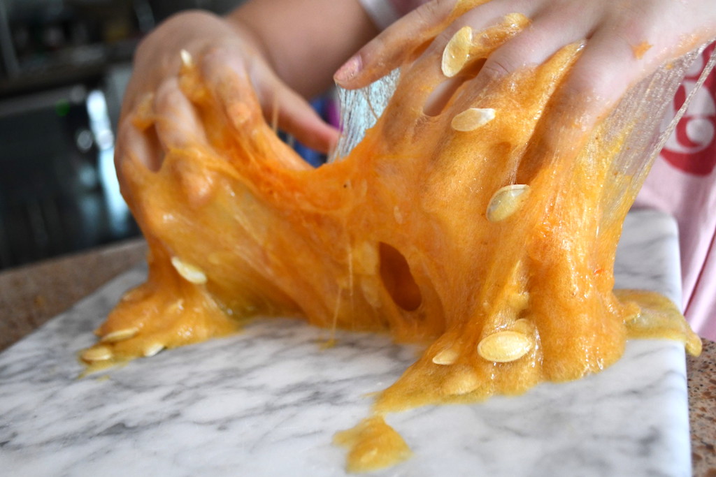 DIY Pumpkin Guts Slime Recipe Fun Kid s Halloween Craft Idea