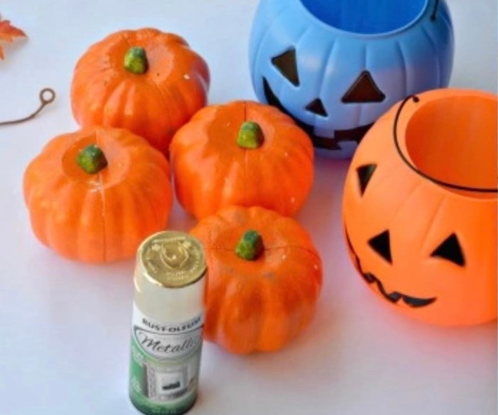 pumpkins with spray paint