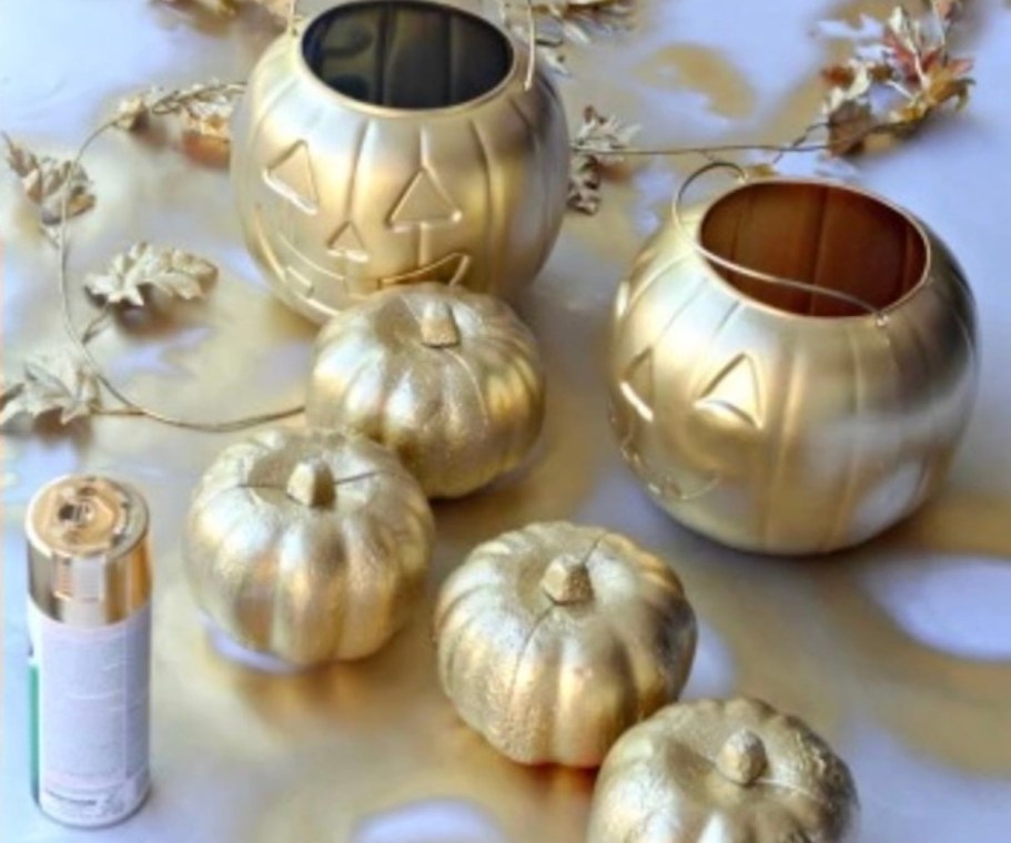 Spray Painted Pumpkins - Easy DIY Halloween Decor Project