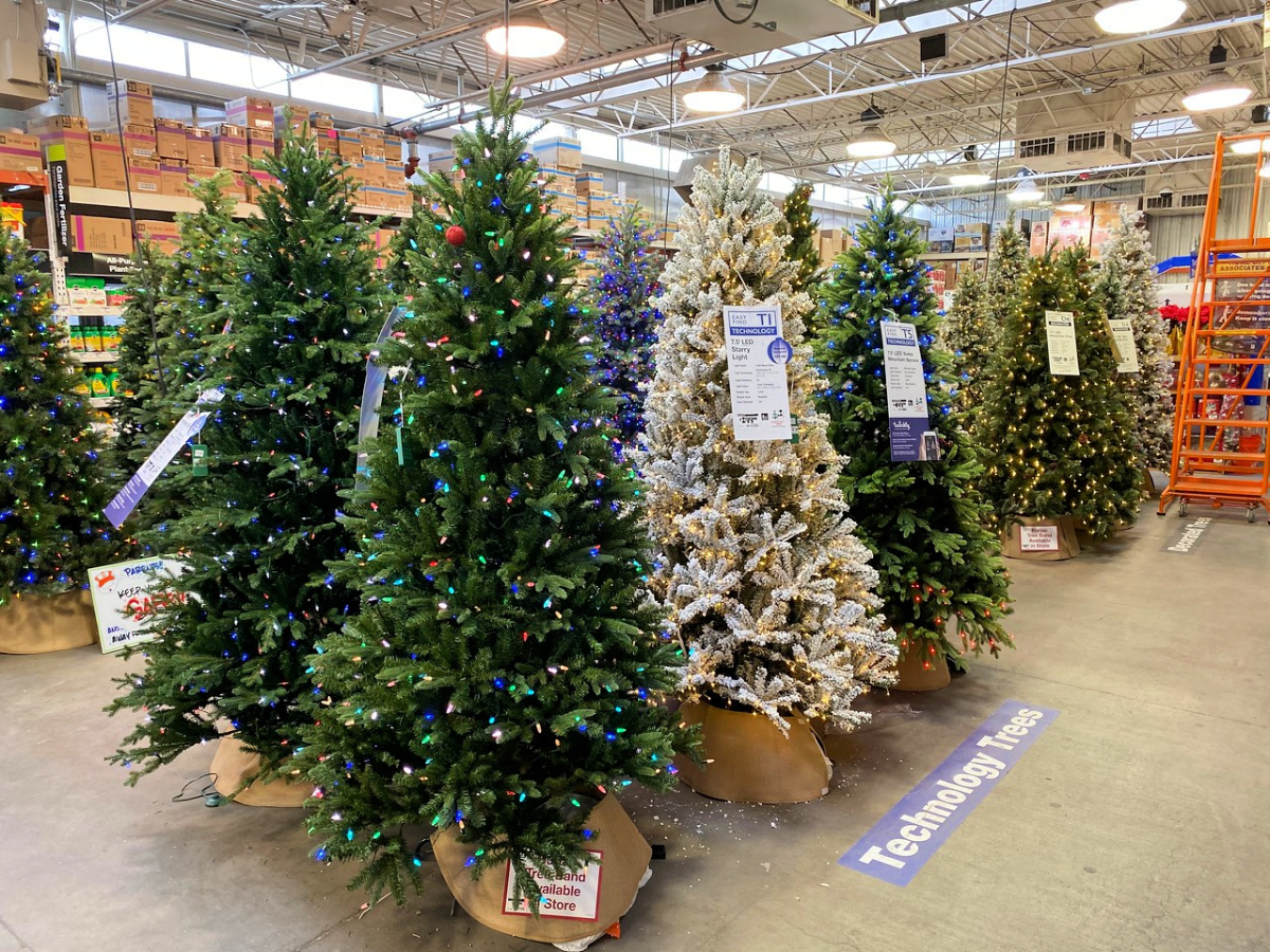 the home depot christmas tree display