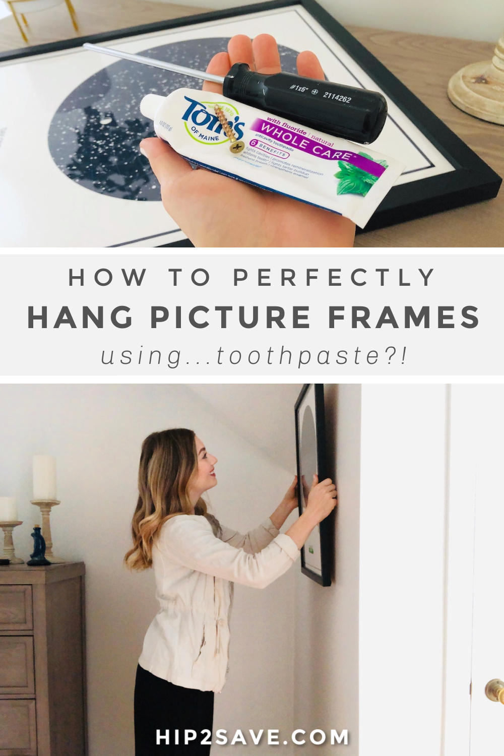 Life Hack: Use Toothpaste to Hang a Picture Frame Perfectly - Hip2Save