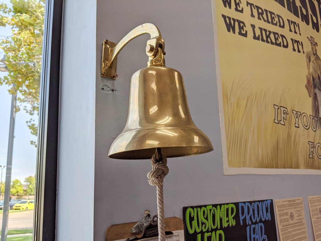 bell hanging at Trader Joe's