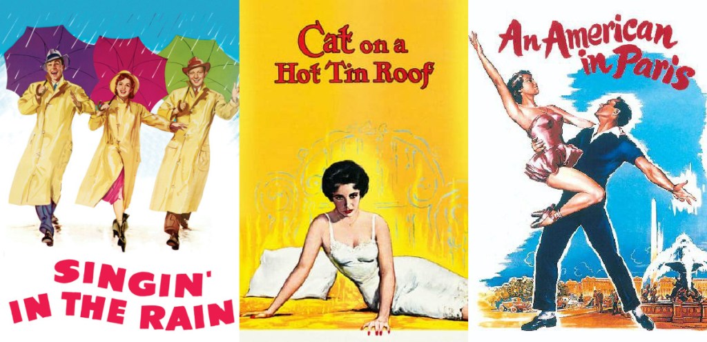 three 1950s movie covers
