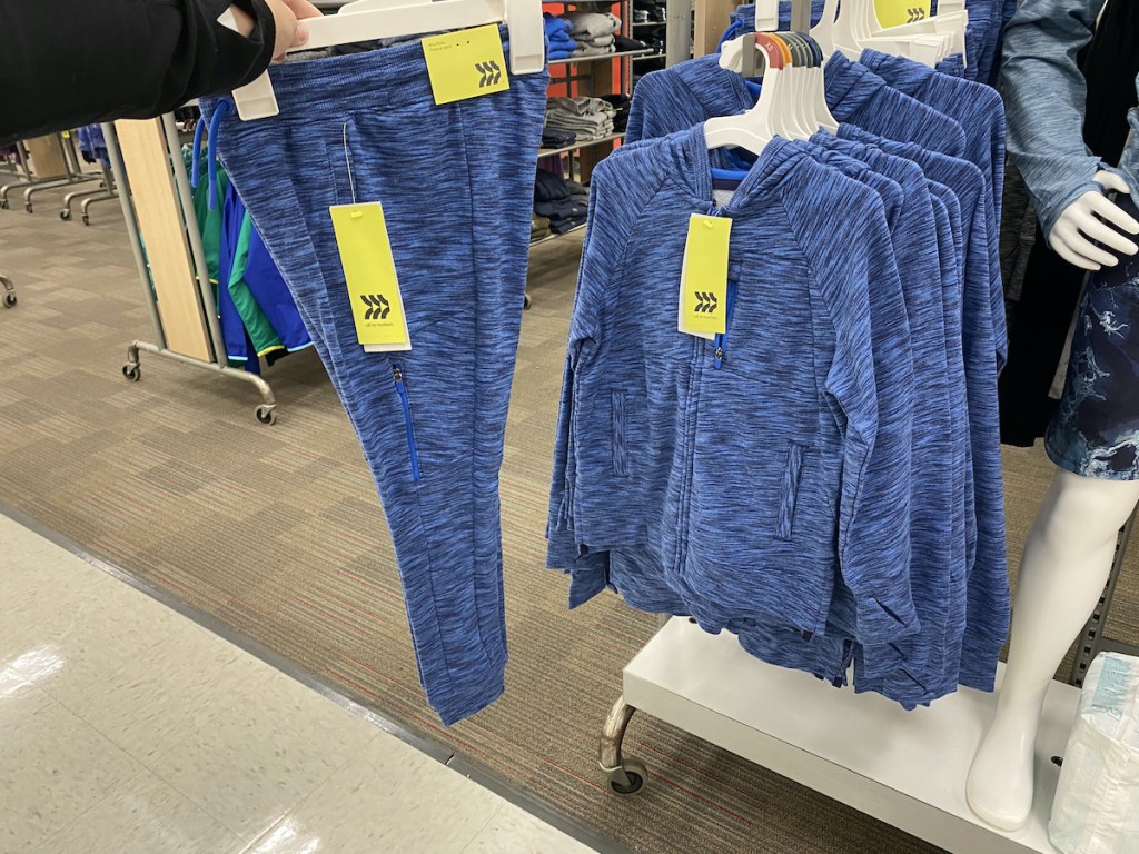 blue set of All in Motion Kids Sweatshirts and Fleece Sweatpants