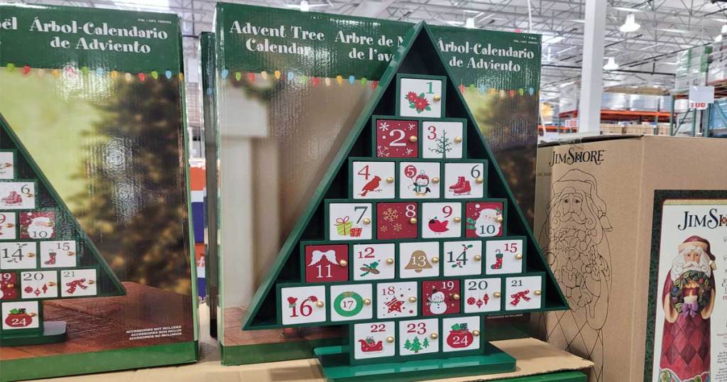 Wooden Advent Tree Calendar Only 29.99 at Costco Fill with Toys