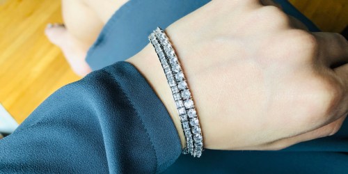 Cate & Chloe 18K White Gold Plated Tennis Bracelet Only $20 Shipped