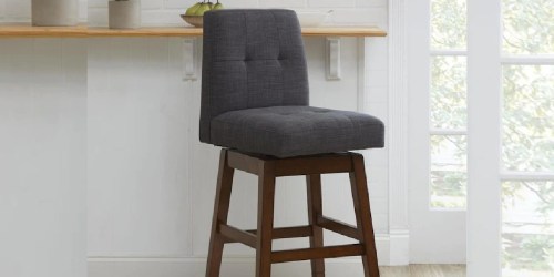 Adjustable Upholstered Swivel Bar Stool Only $53.64 w/ Free Delivery on Lowes.com