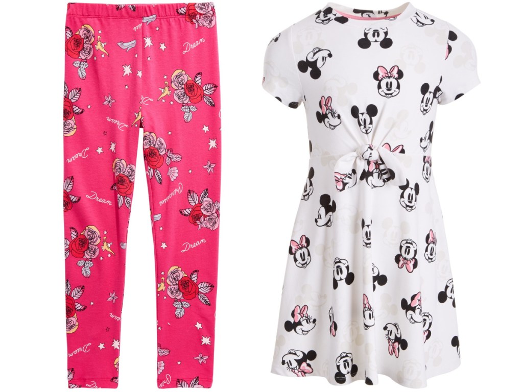 Disney Floral-Print Princess Leggings and Disney Mickey & Minnie Mouse Dress