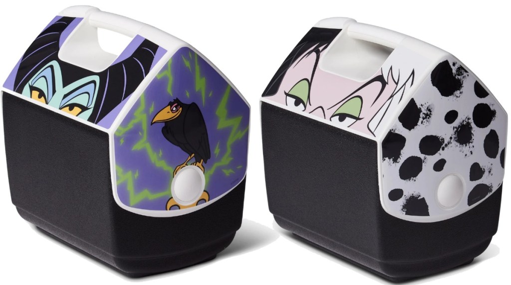 Two Disney Villain themed coolers side-by-side 