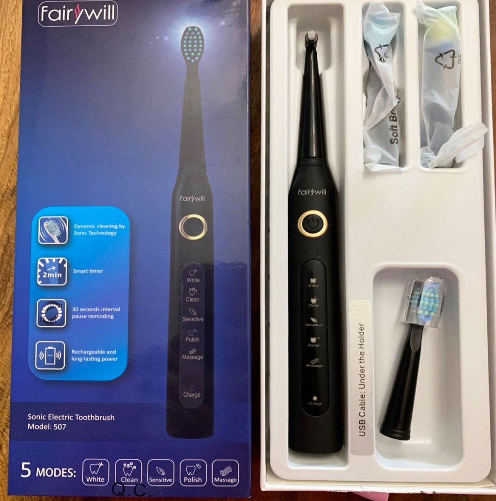 GO! Highly Rated Fairywill Electric Toothbrush w/ Year’s Supply of