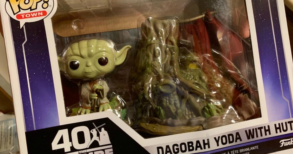 Large box of Star Wars Yoda figure with house in box