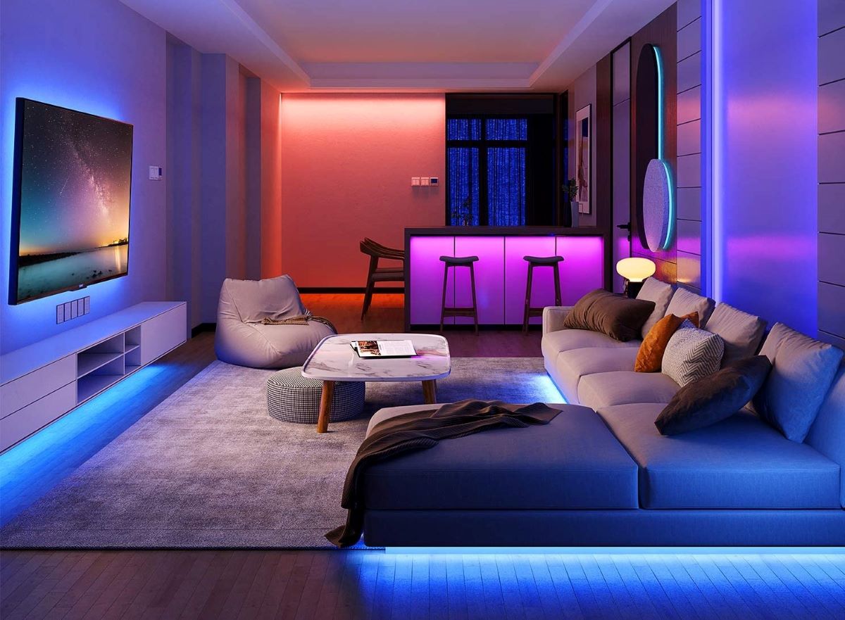 led strip under couch