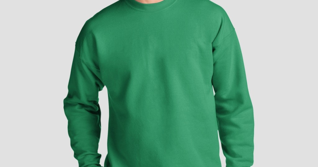 man in green sweatshirt