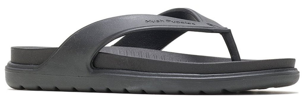 black rubber flip flop sandal