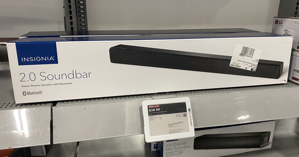 soundbar on store shelf