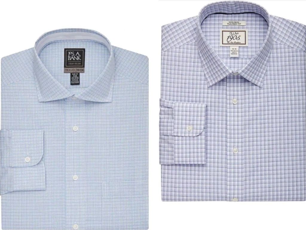 two mens button down dress shirts