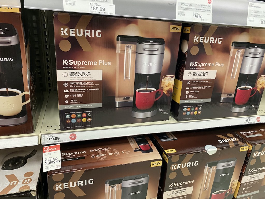 target shelf with Keurig K-Supreme Plus Coffee Maker