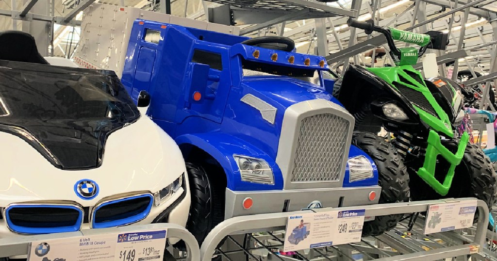 Kid Trax Semi-Truck and Trailer Ride-On Toy on the shelf at Walmart