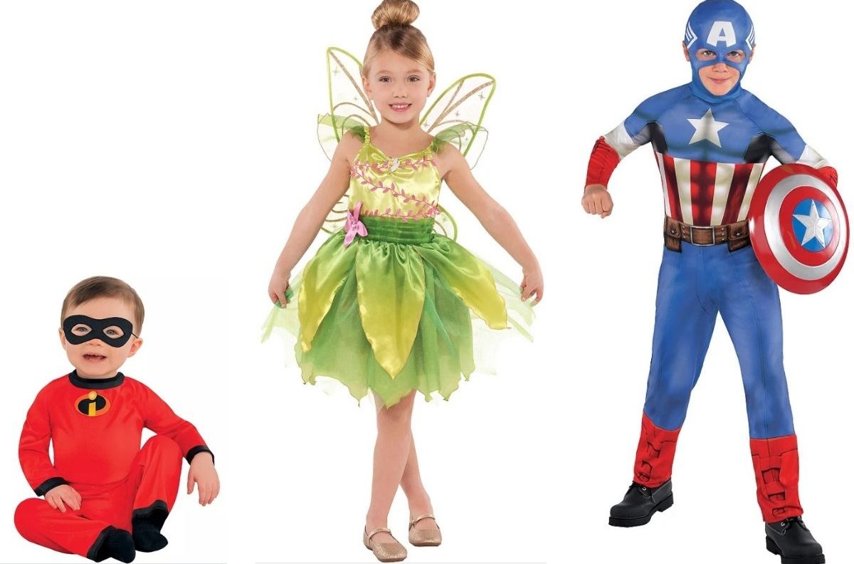 baby dressed as Jack Jack, Girl dressed as Tinkerbell and boy dressed as Captain America